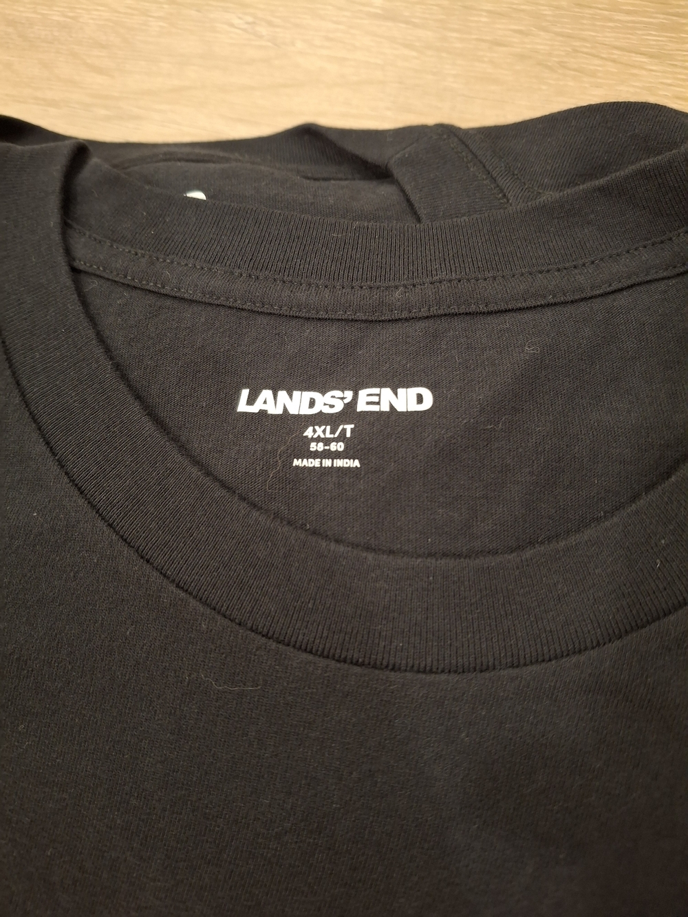 Lands' End Men's Crewneck T-Shirt 3-Pack Black 4XL Tall NWT
